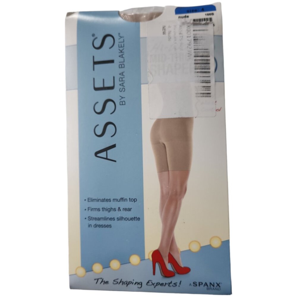 Assets by Sara Blakely Spanx Brand Hi-Waist Mid-Thigh Shaper Nude Size 4 166B